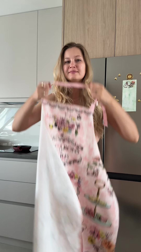 Decided to make breakfast wearing nothing but my favorite apron because being naked feels better
