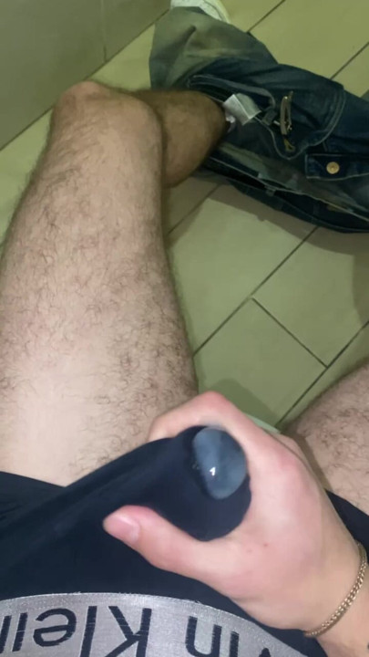 jerks off her dick through her panties and floods them with hot cum