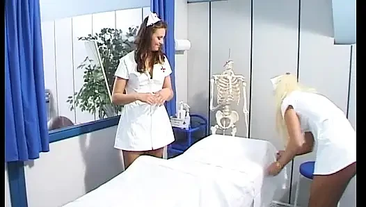 Pretty German nurse gets a facial after hot klinik sex