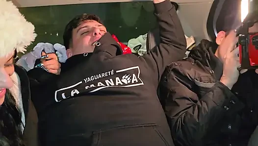 A double blowjob in my friend's car DIRTY MORBID GIRLS