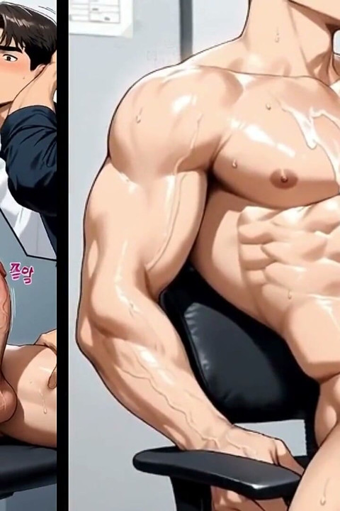 Intense Blowjob in the Office During Overtime with the Newbies. Yaoi Hentai Animation.