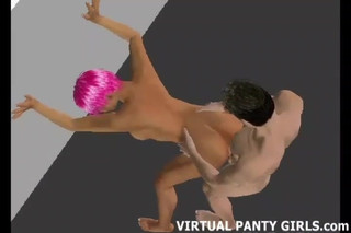 3d virtueller Stripper wird nackt und tanzt auf der Bühne