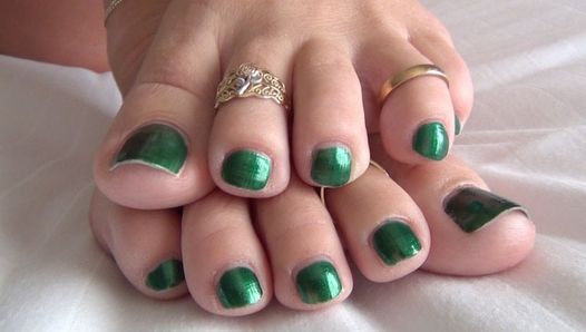 Adoração do dedo do pé verde