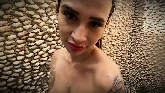 Sex-addicted stepfather bursts into the shower and ends up cumming on his stepdaughter