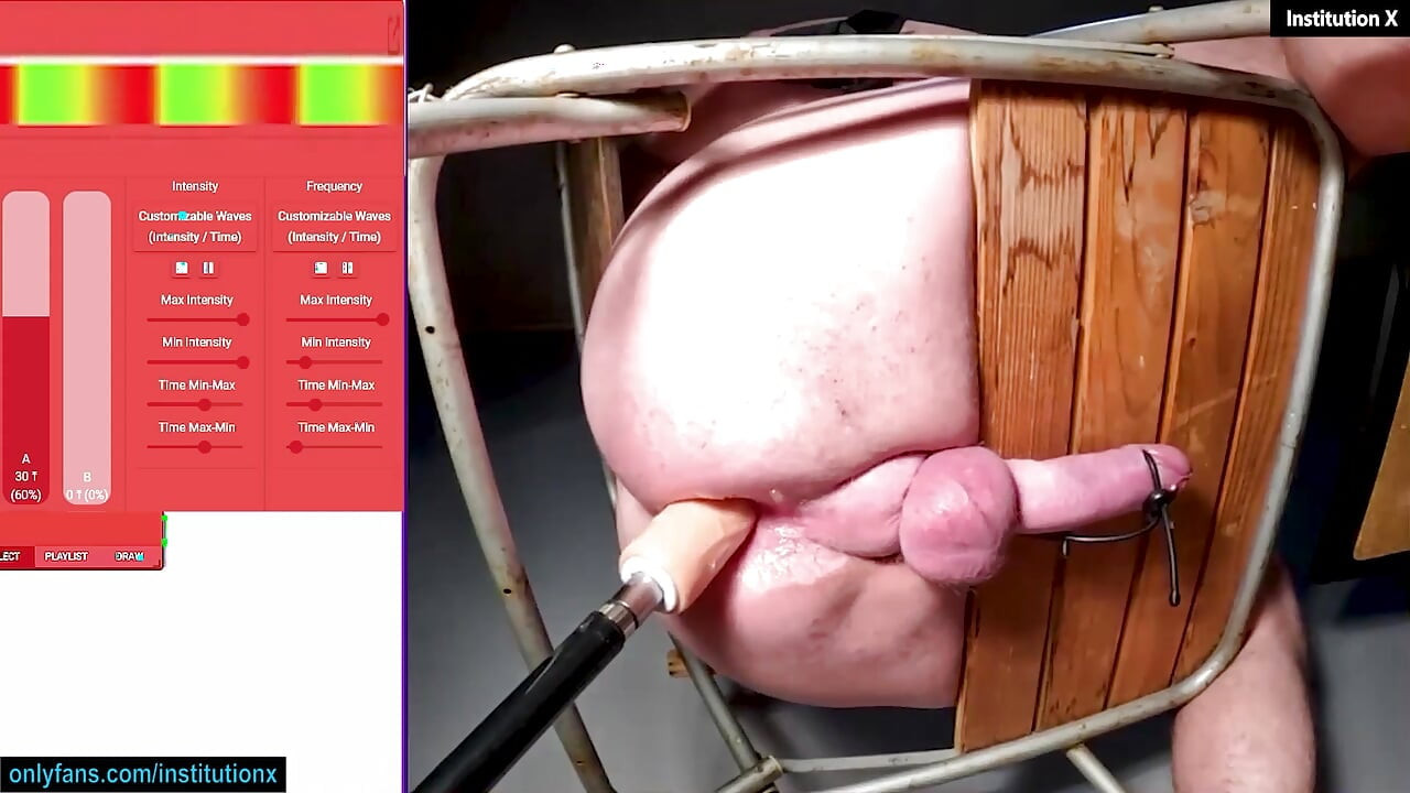 在高潮的邊緣 - 他被束縛在肛門刺穿椅上，電擊ESTIM邊緣