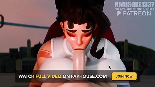 Грязный минет в видео от первого лица, правило 34 анимации Overwatch