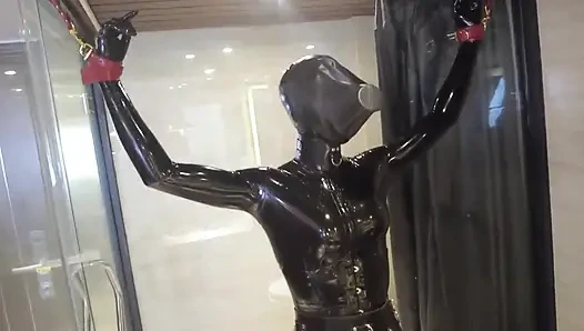 Mz20 - the Girl in Latex Clothing Locked in a Glass Room