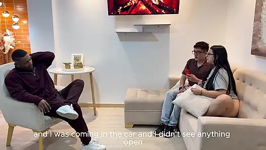 Фигуристая подруга моей подруги унизили: молочная ванна на ее очки после брутального траха с членом моей брюнетки!