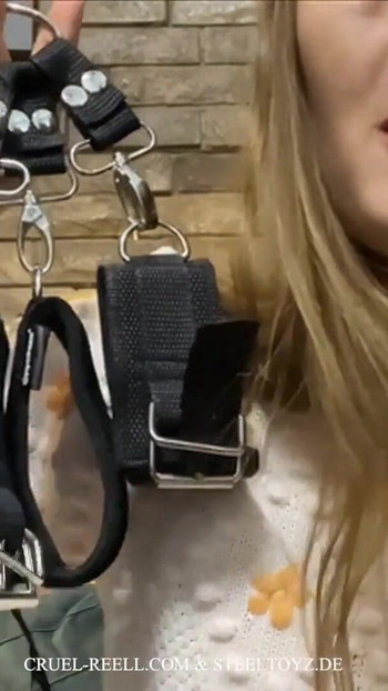 Emotional moment from "Cruel Reell and Steeltoyz Present: The Heavy Duty Hogtie Kit - Unleash Your Bondage Fantasies"