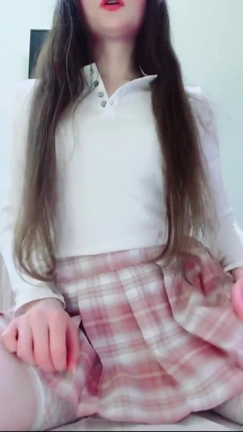 Epic moment from "TikTok Compilation Hot Girl: Brunette dances trends without underwear, leather skirt, stockings, thong,"