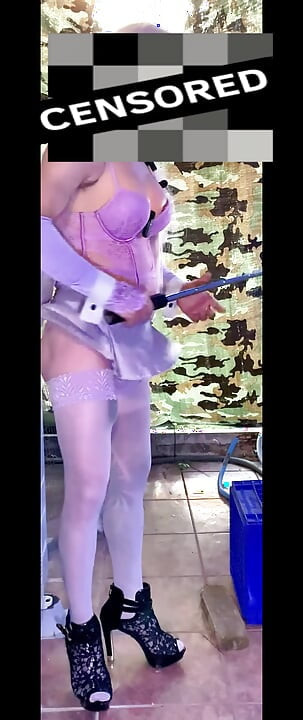 TS Shemale Beautiful Ass in Lingerie Stockings