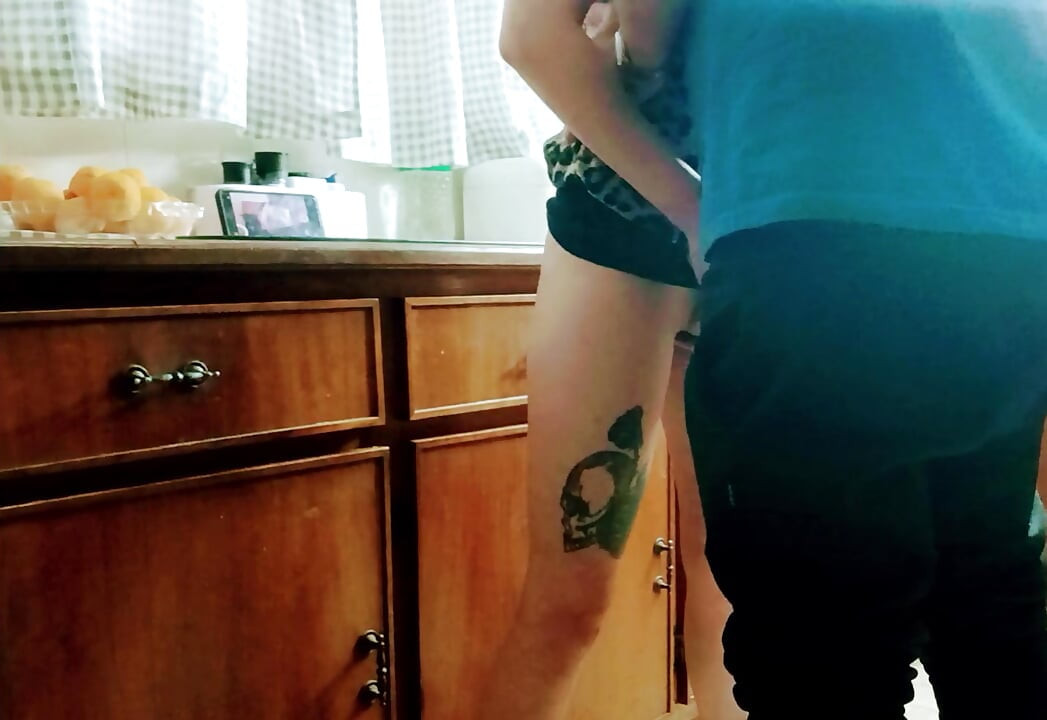 he fucked me in the kitchen while his friends watches