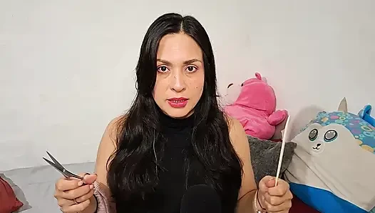 Asmr rol yapma kız arkadaşın saçını kesiyor
