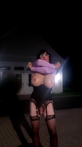 Powerful moment from "DeeDeeSlut69 - Out in her Black Lingerie and purple Shirt in Public"