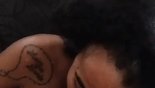 Shy young girl sucking hot