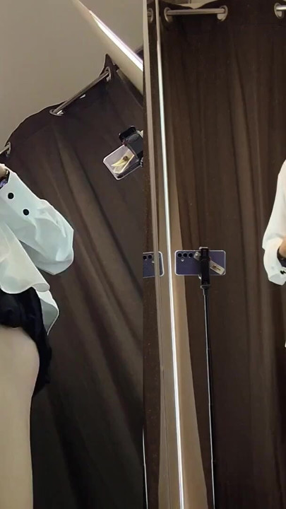 Public Skirt Tease in the Fitting Room – Risky Flash from Every Angle | Clip 1