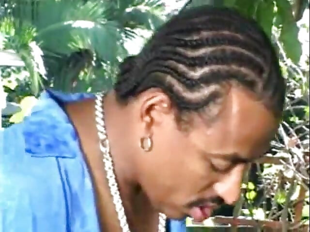 Ebony with round ass gets rough doggystyle fucking outside