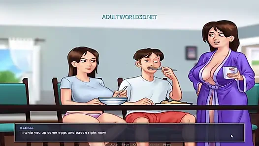 İki büyük memeli orta yaşlı seksi kadın bir adamı en vahşi evlerine çekiyor üçlü seks fantezisi