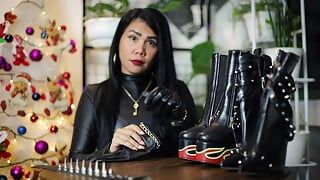 Guanti di pelle fetish ASmr