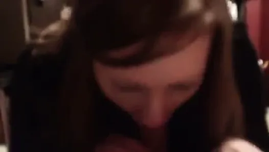 girlfriend sucking his cock deep