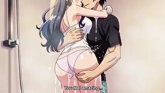 Stepbrother watch stepsister while she is taking shower 3D Anime