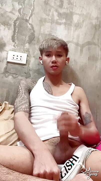 Inked Boy Nipple Tease, Jerking Off, and Cumming