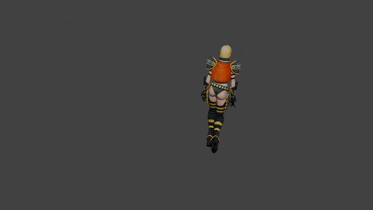A warrier woman walking with a sword