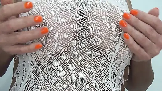 Mature Solo in a White Suit