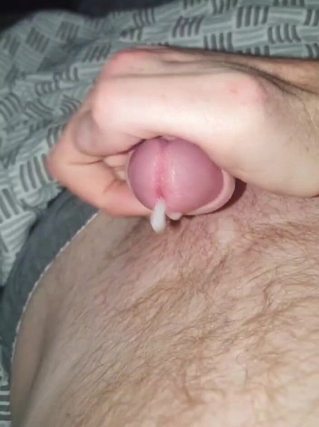 Redhead dick jerked off + mini cumshot