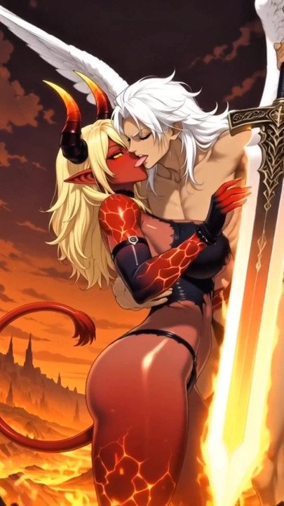 "Thiên thần sa ngã biến thành bbw succubus khổng lồ demoness hentai | Clip 1