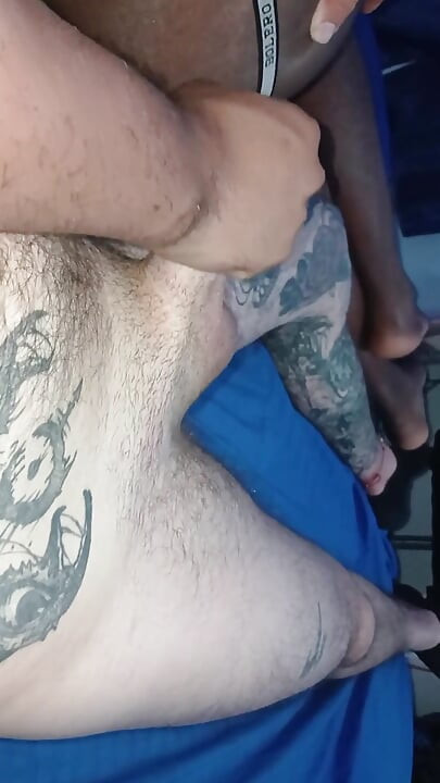 Touching Black Ebony Color Femboy Asks for Cock