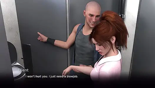 Innocent Waitress Got Her Mouth Fucked by a Dirty Biker