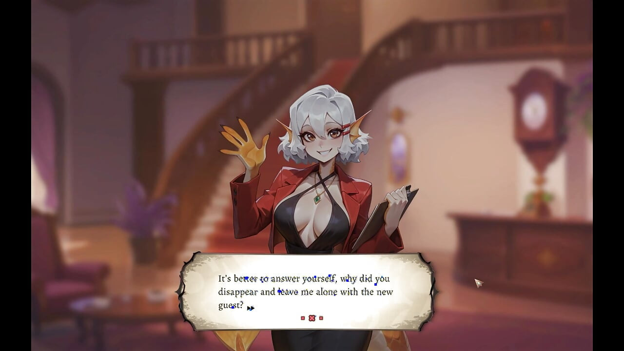 Hotel Tales Magic HENTAI Game Ep.2 SIREN BLOWJOB under the table end with a FACIAL HAPPY ENDING !