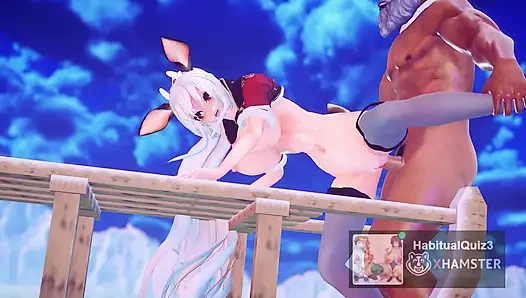 MMD R18 рождественский секс Люк хочет в публичном гэнгбэнге Ahegao 3D, хентай Fap герой NTR неверная жена с большим хуем