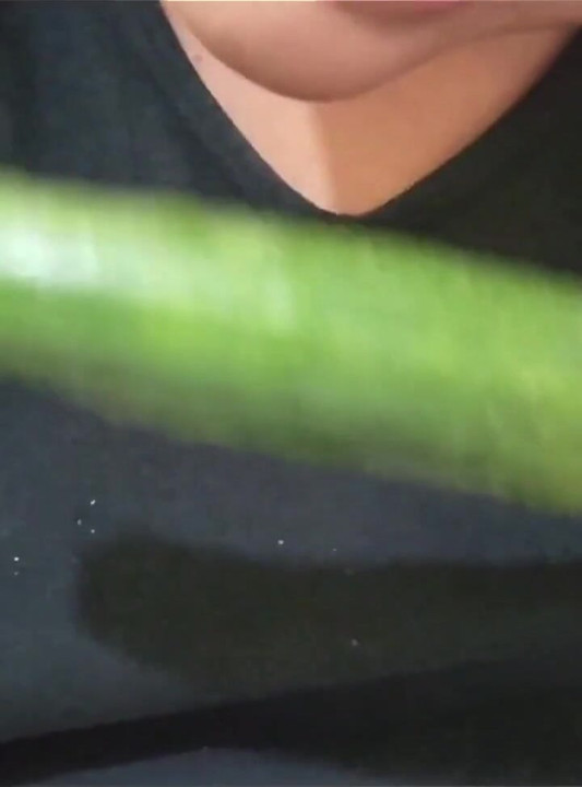 Stepmom Playing with Her Cucumber