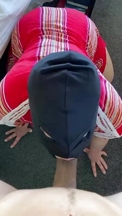 cute girl with huge ass in ski mask deeptroaths massive monstercock POV