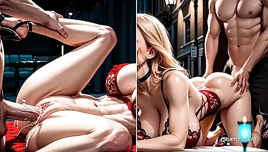 Ngentot penari striptis paris. Bagian 2. Di mulut, di pantat, dalam threesome - ternyata (AI-animasi)