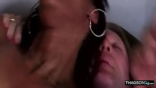 Hairy Ebony Pussy Stretched Wide Dripping Thick Cum Loads