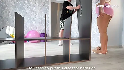 Step Sister Got Stuck In Bookshelf And I Fucked Her