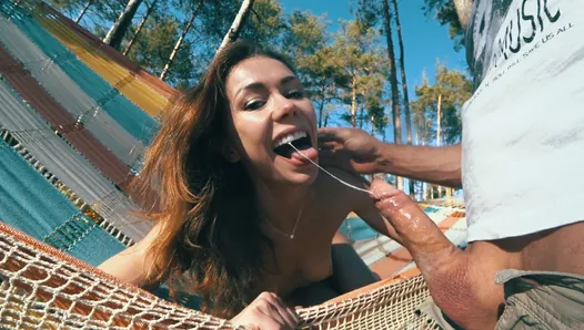 ASS TO MOUTH IN A HAMMOCK IN A CLEARING IN THE FOREST