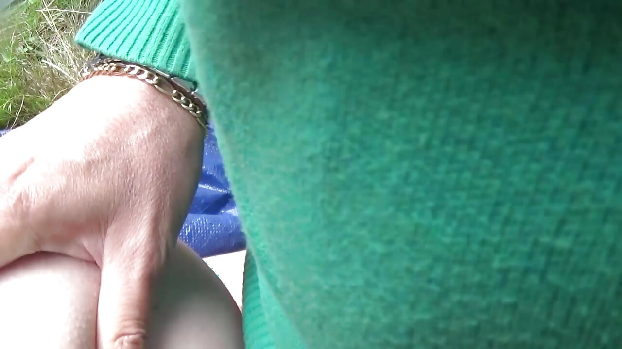 Fucking  a big boob lady on the grass