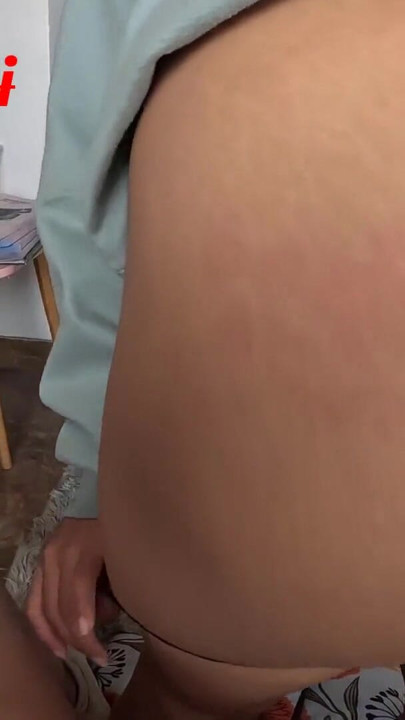 My stepsister bought a new dildo but wanted to try my penis so she had the fantasy of double penetration | Clip 1