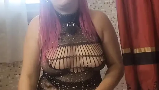 Cute Pink Haired Fall04More Hides in Bathroom and Fucks Toy