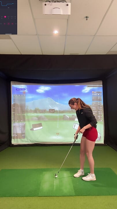 Trying to Golf in a Simulator with My Lush in! Trying Not to Cum While I Swing!