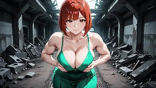 Redhead Anime Girl Fucked Hard in Ruined Factory - Dripping Cum All Over Her Big Ass