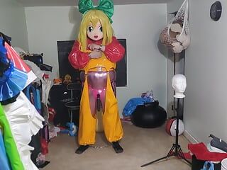 PVC cosplay Kigurumi Bondage vibrador tentativa