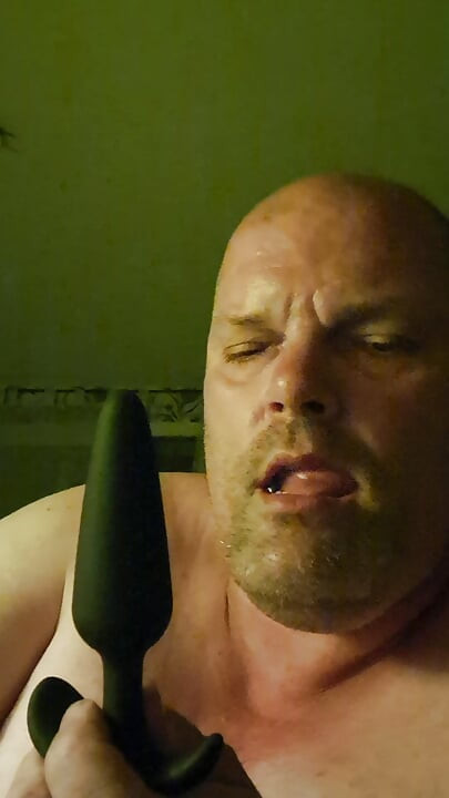 And finally the hole of the slut nicely plugged