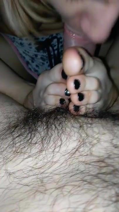 Wife blowjob with feet
