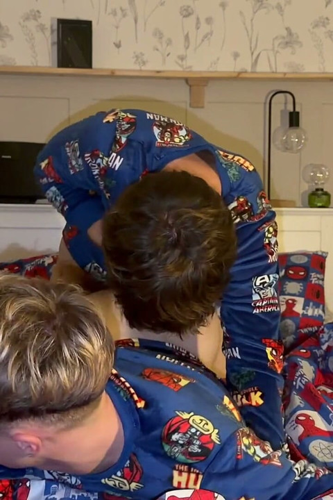 Twink Couple Fuck in Bed, Then Solo Cumshots