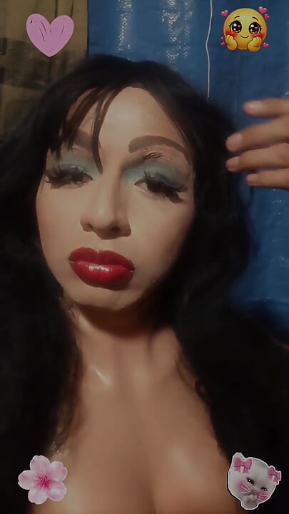 Transvestite on Camera Then Shows Their Butt.